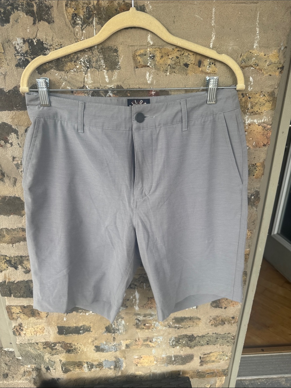 Faherty Light Gray Flat-Front Swim Shorts